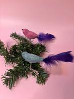 Set 2 vogeltjes op clip glitter roze blauw paars, Ophalen of Verzenden