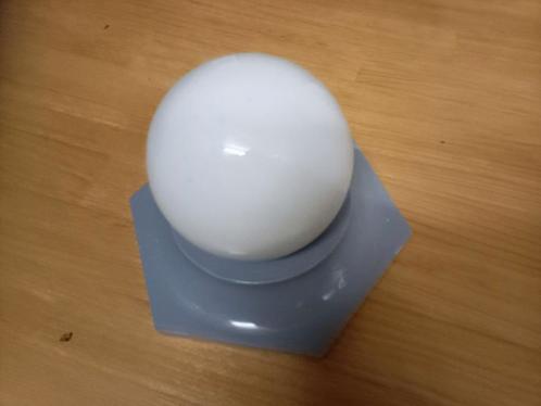 Zeskantige vintage retro plafondlamp., Huis en Inrichting, Lampen | Plafondlampen, Gebruikt, Glas, Kunststof, Ophalen of Verzenden