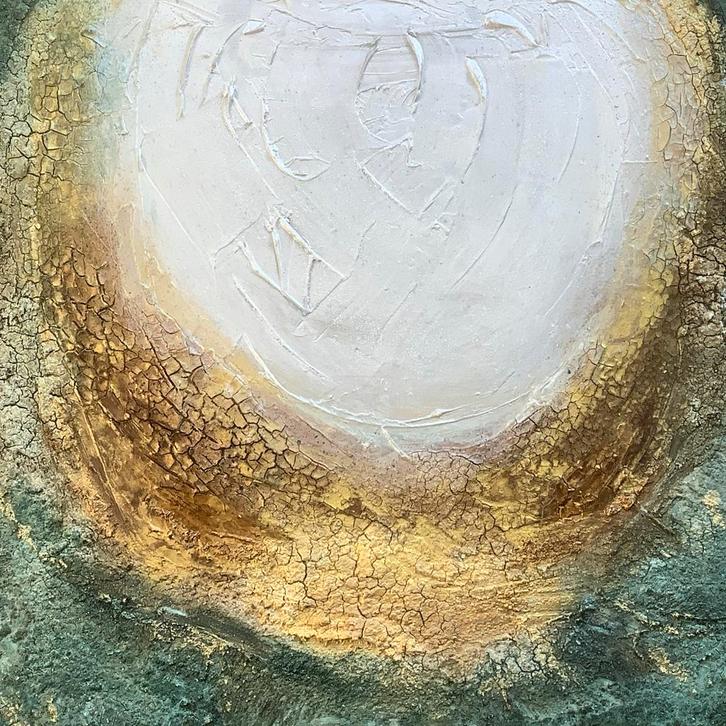 Abstract Schilderij met Textuur, Antiek en Kunst, Kunst | Schilderijen | Klassiek, Ophalen