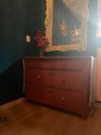 Vintage rode commode met lades, Huis en Inrichting, Kasten | Dressoirs, Ophalen, Gebruikt, 100 tot 150 cm, Met lade(s)
