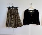 Goudkleurige rok met zwart fluwelen jasje,  Princess maat 40, Kostuum of Pak, Overige kleuren, Zo goed als nieuw, Princess