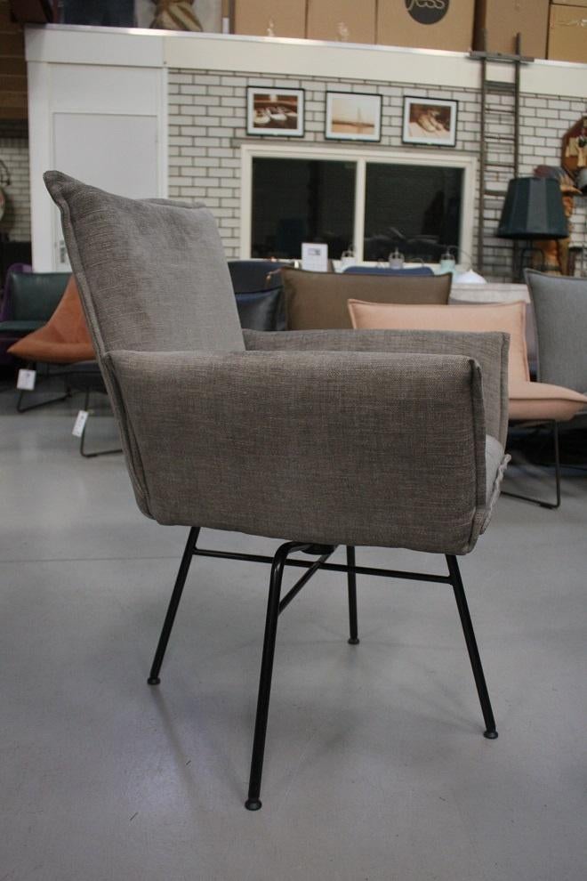 Luxe eetkamerstoel Sanne Jess Design metaal stof draaibaar, Ophalen, Zo goed als nieuw, Stof, Eén