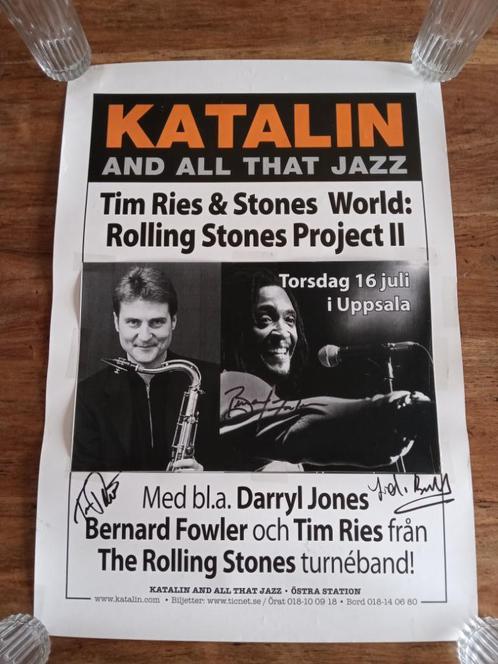 Rolling Stones bandleden Concertposter + handtekeningen, Verzamelen, Muziek, Artiesten en Beroemdheden, Poster, Artwork of Schilderij
