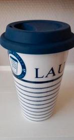 Laura Ashley dubbelwandige porseleinen beker met deksel, Huis en Inrichting, Keuken | Servies, Ophalen of Verzenden, Zo goed als nieuw