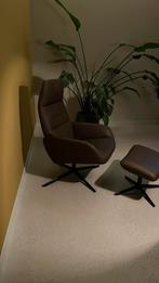 Z.g.a.n. MONTEL Ergo fauteuil, bruin/ groen leder, Huis en Inrichting, Ophalen, Zo goed als nieuw, 75 tot 100 cm, 50 tot 75 cm
