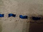 wit kant met blauw satijn lint 1,5 cm br pr per meter 0.50, Ophalen of Verzenden, Nieuw, Kant