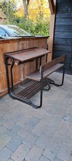 Antieke schoolbank, Huis en Inrichting, Ophalen, Gebruikt, 25 tot 50 cm, Rechthoekig