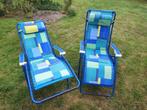 Ligstoelen tuin/strand (3 stuks), Ophalen, Gebruikt, Textileen, Inklapbaar