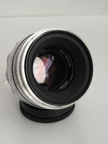Mooie zilveren Helios 44 2/58 objectief 13 bladen, M39 M42  beschikbaar voor biedingen