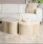 Eleonora Kira Salontafel Set - Mango Hout & Marmer, Nieuw, Overige vormen, Minder dan 50 cm, Overige houtsoorten