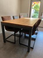 Eettafel met 6 stoelen, Huis en Inrichting, Tafels | Eettafels, Ophalen, Gebruikt, 200 cm of meer, 50 tot 100 cm
