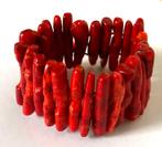 Prachtige Brede Rode bamboe koraal Diepzeekoraal armband, Ophalen, Overige materialen, Zo goed als nieuw, Met edelsteen