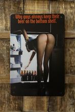 Beer on the bottom bier vrouw reclamebord van metaal deco, Info@deconoord.nl, Deco Noord, Nieuw, Ophalen of Verzenden