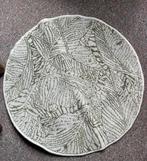 Rond vloerkleed, diameter 70 cm.; licht grijs met olijfgroen, Ophalen, Grijs, 50 tot 100 cm, Rond