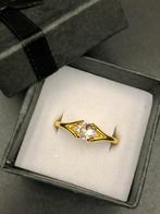 18K Goud Geel Ring met Zirkoon - 18.1 mm, Sieraden, Tassen en Uiterlijk, Ringen, 18 tot 19, Ophalen of Verzenden, Zo goed als nieuw