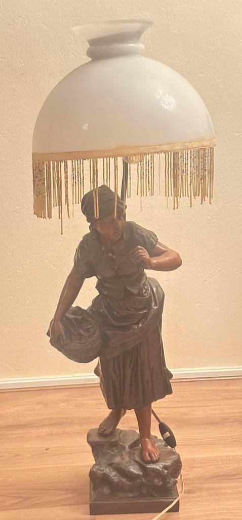 Exclusieve bronzen Art Deco lamp Rousseau ca.1930 uniek, Antiek en Kunst, Antiek | Lampen, Ophalen