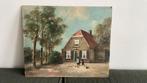 Jan van der Linde; olieverf op canvasbord, Ophalen of Verzenden