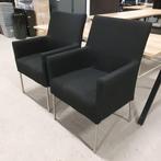 Set van 2 stuks Amide luxe bezoekersstoel nieuwe stof zwart, Huis en Inrichting, Fauteuils, Ophalen of Verzenden, Nieuw, Stof