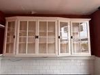 Witte vitrinekast / keukenkast met glasdeuren - 240x100, Gebruikt, 100 tot 150 cm, Eikenhout, Ophalen of Verzenden