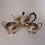 Zilveren theeservies met theepot, melkkan en suikerpot, Antiek en Kunst, Ophalen of Verzenden