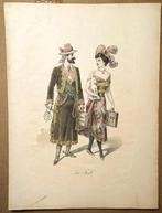 Prent La Fuite - Man en Vrouw (met konijn), Antiek en Kunst, Kunst | Litho's en Zeefdrukken, Ophalen of Verzenden