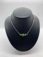 V827 Prachtige zilveren ketting met hanger, Ophalen of Verzenden, X, Met edelsteen, Zilver