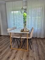 Eethoek beige/goud/zwart, Huis en Inrichting, Tafels | Eettafels, Ophalen of Verzenden, Zo goed als nieuw, Rond