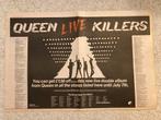 Paginagrote A2 advertentie QUEEN Live Killers tour, Ophalen of Verzenden