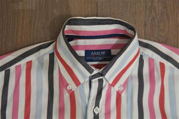 IZGS: Arrow overhemd rood/wit/blauw/roze gestreept; medium beschikbaar voor biedingen