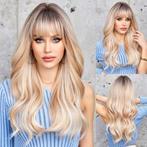 Pruik lang haar grove slagen in goudblond mix model Bianca, Verzenden, Nieuw, Pruik of Haarverlenging