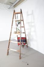 Retro vintage Tsjechische houten trap ladder, jaren 60, Doe-het-zelf en Verbouw, Ladders en Trappen, Ophalen, Gebruikt, Minder dan 2 meter