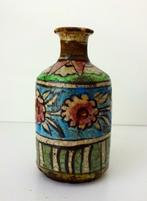 Keramiek vaas beige met bloem motieven Perzisch 3785-k, Antiek en Kunst, Antiek | Keramiek en Aardewerk, Ophalen of Verzenden