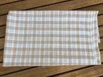 bruin wit geruite zomer polyester katoen - lap, Bruin, Nieuw, Ophalen of Verzenden, 30 tot 120 cm
