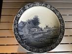 Delfts blauw bord - Hollands landschap met molens - 39 cm, Ophalen