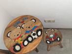 Houten kindertafel en stoel met beren, Ophalen, Gebruikt, Tafel