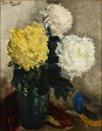 Piet van Wijngaerdt(1873)Olieverf Doek "Chrysanten Geel" Ges, Antiek en Kunst, Ophalen of Verzenden