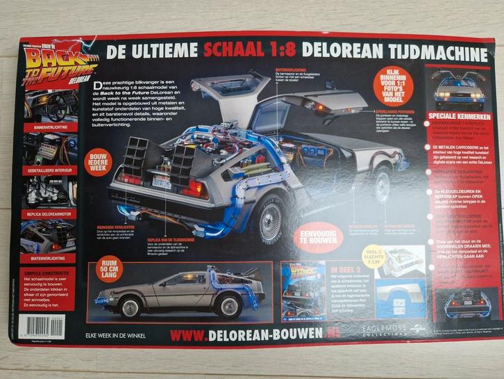 1:8 bouw de delorean van back to the future tijdmachine, Verzamelen, Film en Tv, Zo goed als nieuw, Ophalen of Verzenden