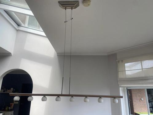 Moderne Hanglamp met 8 spots, Huis en Inrichting, Lampen | Hanglampen, Zo goed als nieuw, 75 cm of meer, Kunststof, Metaal, Ophalen