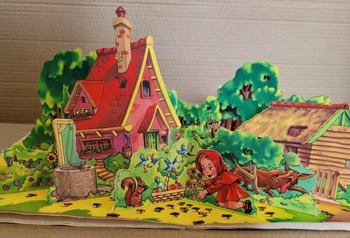 Pop-up sprookjesboek Roodkapje & Assepoester DE jaren 50, Boeken, Sprookjes en Fabels, Gelezen, Ophalen of Verzenden