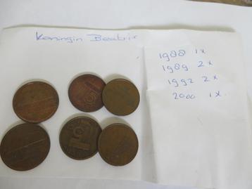5 Cent Stuiver Koningin Beatrix 1988,1989, 1992, 2000 beschikbaar voor biedingen