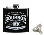 RVS heupfles vintage look - "Bourbon" met rvs mini trechter, Nieuw, Ophalen of Verzenden, Feestartikel, Verjaardag