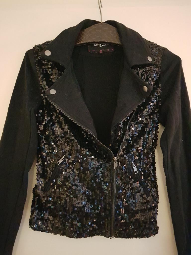 Jasje / bikerjack voor meisjes -- maat 158 / 164 -- Coolcat, Kinderen en Baby's, Kinderkleding | Maat 158, Zo goed als nieuw, Meisje