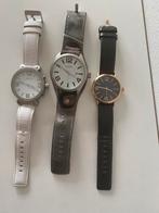 Oozoo horloge goudkleurig en wit, Overige merken, Staal, Ophalen of Verzenden, Leer