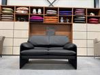 Nieuw Leolux Bora Beta 2 zits bank zwart leer Design, Ophalen of Verzenden, Nieuw, Tweepersoons, Leer