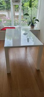 Witte Hoogglans Eettafel 160x90, Ophalen, Overige materialen, Gebruikt, 50 tot 100 cm