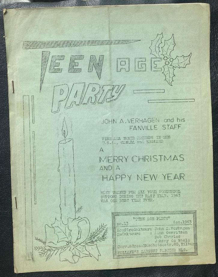 TEEN AGE PARTY DEC/1963 MUZIEKBLAD TIJDSCHRIFT, Boeken, Muziek, Gelezen, Artiest, Verzenden