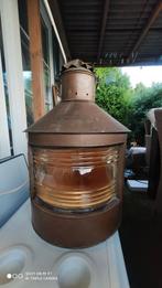 Prachtige oude antieke koperen scheepslamp (stuurboord), Antiek en Kunst, Ophalen of Verzenden