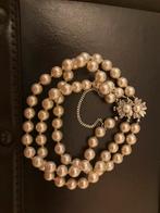 3 strengs parel armband met zilveren slot, Ophalen of Verzenden, Zilver