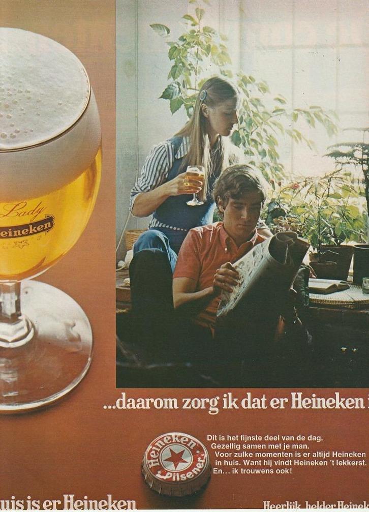 retro reclame 1972 Heineken bier fijnste deel van de dag, Verzamelen, Retro, Overige typen, Verzenden