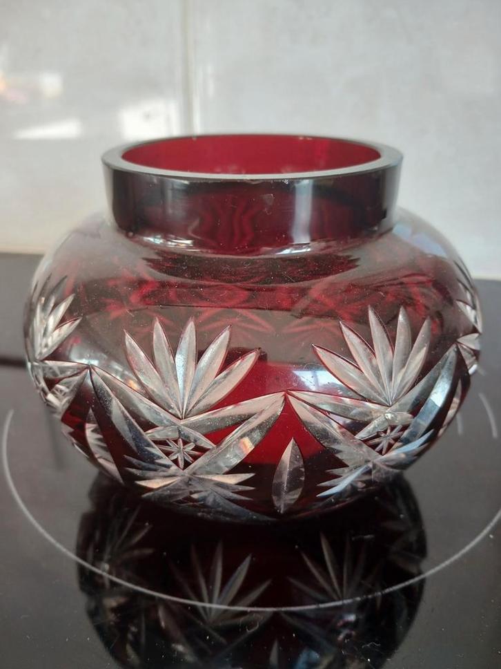 Mooie Antieke Boheemse Kristallen Pot, Antiek en Kunst, Antiek | Glas en Kristal, Ophalen of Verzenden